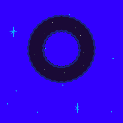 Merry Christmas with Stars and Wreath